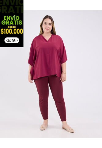 Leggins Para Mujer Largo Color Vino Marca Patprimo #14230314 Patprimo