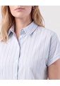 Camisa De Mujer Con Manga Al Codo Doblez  Para Mujer Azul Patprimo de Patprimo