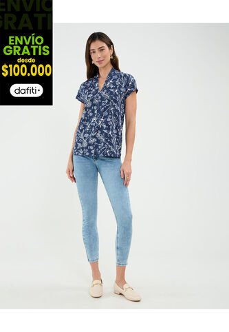 Jean Para Mujer Skinny Color Azul Marca Patprimo #30160460 Patprimo