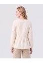 Blusa Unicolor Con Pechera Calada Mujer  Para Mujer Crema Patprimo de Patprimo