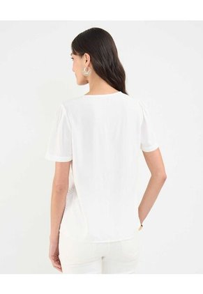 Blusa Para Mujer Manga Corta Color Blanco Marca Patprimo #30123333