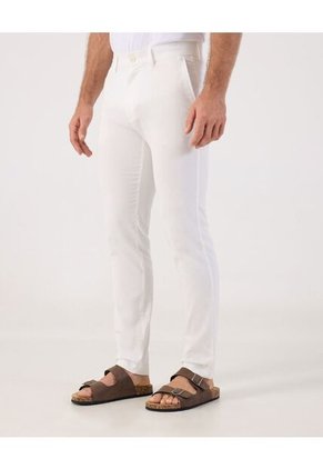 Pantalón Casual Corte Ajustado   Para Hombre Blanco Patprimo