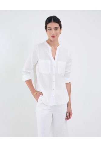 Blusa Manga Larga   Para Mujer Blanco Patprimo Patprimo