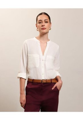 Blusa Manga Larga   Para Mujer Blanco Patprimo