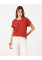 Blusa De Corte Recto Con Manga Rodada  Para Mujer Naranja Patprimo de Patprimo