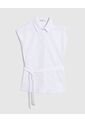 Camisa Minimalista Con Lazo   Para Mujer Blanco Patprimo de Patprimo