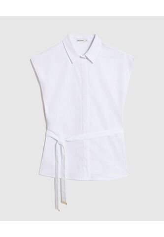 Camisa Minimalista Con Lazo   Para Mujer Blanco Patprimo Patprimo