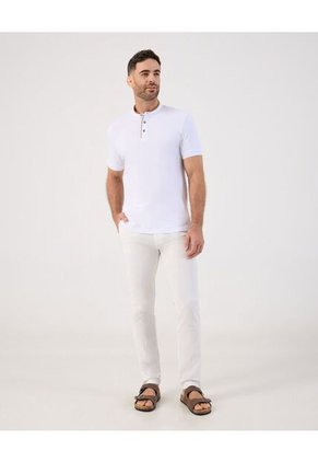 Pantalón Casual Corte Ajustado   Para Hombre Blanco Patprimo