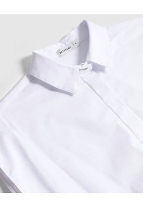 Camisa Minimalista Con Lazo   Para Mujer Blanco Patprimo