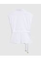 Camisa Minimalista Con Lazo   Para Mujer Blanco Patprimo de Patprimo