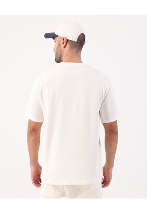 Camiseta Texturizada De Cuello Redondo   Para Hombre Crema Patprimo