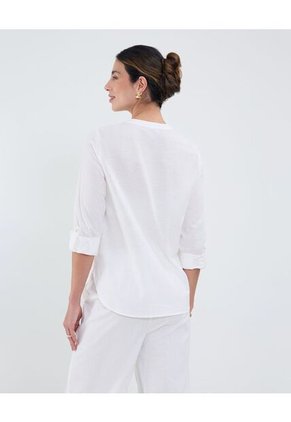 Blusa Manga Larga   Para Mujer Blanco Patprimo