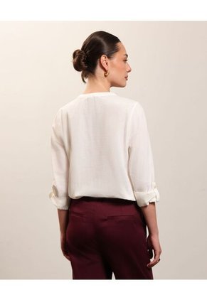 Blusa Manga Larga   Para Mujer Blanco Patprimo