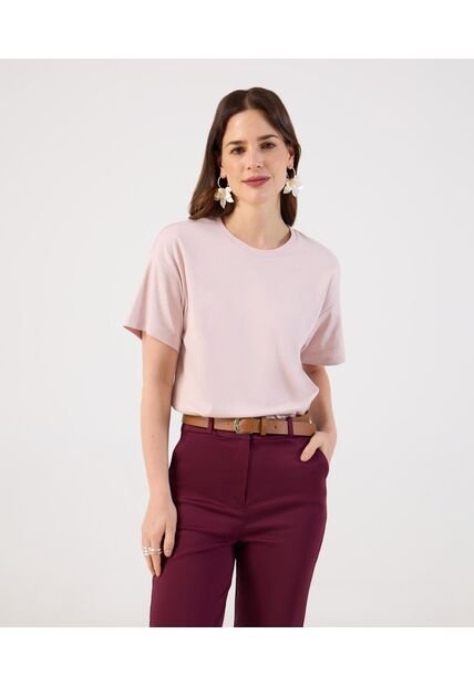 Camiseta  Para Mujer Manga Corta Cuello Redondo Color Rosa Marca Patprimo #30093903