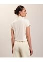 Camiseta Casual Texturizada Escote V   Para Mujer Blanco Patprimo de Patprimo