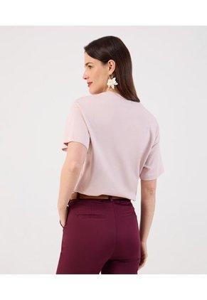 Camiseta  Para Mujer Manga Corta Cuello Redondo Color Rosa Marca Patprimo #30093903