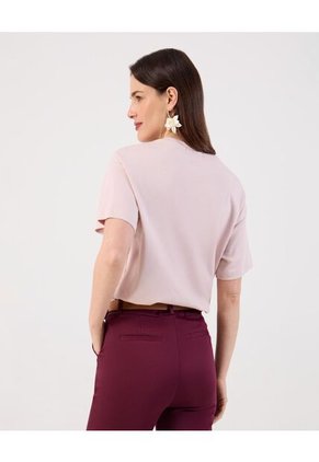 Camiseta  Para Mujer Manga Corta Cuello Redondo Color Rosa Marca Patprimo #30093903