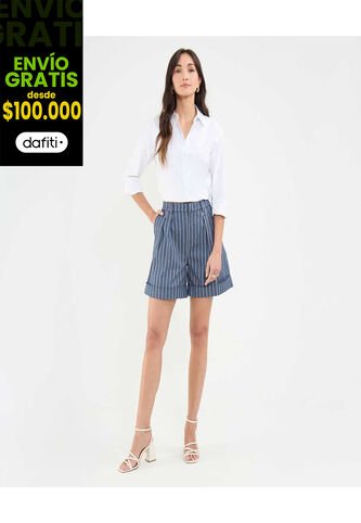 Short Para Mujer  Color Azul Oscuro Marca Patprimo #30190073 Patprimo