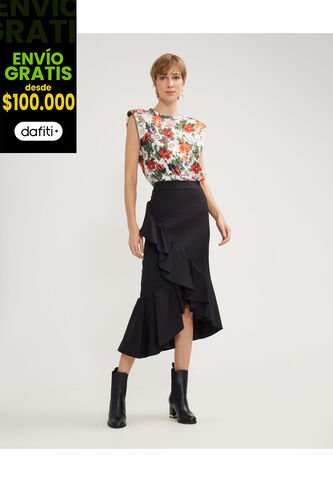 Falda Para Mujer Medio Color Negro Marca Patprimo #30140385 Patprimo