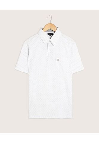 Polo Estampada Cuello Duro , Con Bolsillo  Para Hombre Blanco Patprimo Patprimo