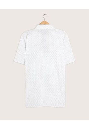 Polo Estampada Cuello Duro , Con Bolsillo  Para Hombre Blanco Patprimo