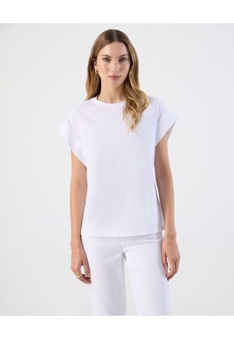 Camiseta  Para Mujer Manga Corta Cuello Redondo Color Blanco Marca Patprimo #30093869 Patprimo