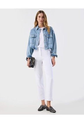 Camiseta  Para Mujer Manga Corta Cuello Redondo Color Blanco Marca Patprimo #30093869