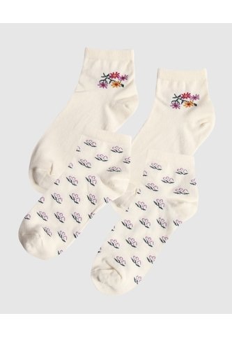 Set X2 De Medias Bordadas Comfort Para Mujer  Para Mujer Crema Patprimo Patprimo