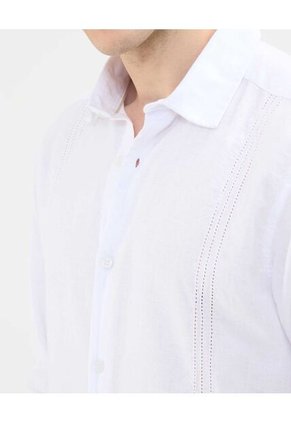 Camisa Guayabera Para Hombre Manga Larga Sin Bolsillo Color Blanco Marca Patprimo #44030388