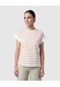 Camiseta Casual A Rayas Para Mujer  Para Mujer Café Patprimo de Patprimo