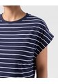 Camiseta Manga Corta A Rayas Para Mujer  Para Mujer Azul Patprimo de Patprimo
