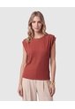 Camiseta Texturizada Manga Corta Para Mujer  Para Mujer Naranja Patprimo de Patprimo