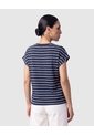 Camiseta Manga Corta A Rayas Para Mujer  Para Mujer Azul Patprimo de Patprimo