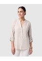 Blusa Manga Larga Con Botones Para Mujer  Para Mujer Café Patprimo de Patprimo