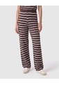 Pantalón De Punto Acanalado Recto Para Mujer  Para Mujer Café Patprimo de Patprimo