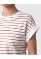 Camiseta Casual A Rayas Para Mujer  Para Mujer Café Patprimo de Patprimo