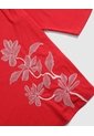 Camiseta Texturizada Manga ¾ Para Mujer Curvy  Para Mujer Rojo Patprimo de Patprimo