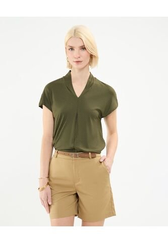 Camiseta Para Mujer Manga Corta Color Verde Oscuro Marca Patprimo #30093595 Patprimo