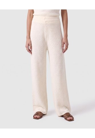 Pantalón Tejido De Corte Recto Para Mujer  Para Mujer Crema Patprimo Patprimo