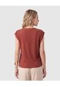 Camiseta Texturizada Manga Corta Para Mujer  Para Mujer Naranja Patprimo de Patprimo