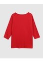 Camiseta Texturizada Manga ¾ Para Mujer Curvy  Para Mujer Rojo Patprimo de Patprimo