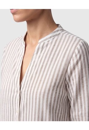 Blusa Manga Larga Con Botones Para Mujer Para Mujer Café Patprimo