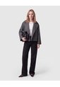 Chaqueta Cruzada De Corte Corto Para Mujer  Para Mujer Gris Patprimo de Patprimo
