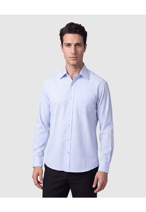 Camisa Manga Larga Formal Para Hombre Para Hombre Azul Patprimo