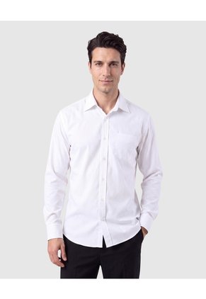 Camisa Manga Larga Formal Para Hombre Para Hombre Blanco Patprimo