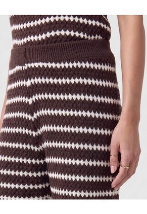 Pantalón De Punto Acanalado Recto Para Mujer  Para Mujer Café Patprimo
