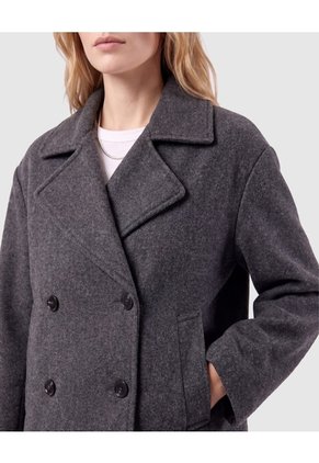 Chaqueta Cruzada De Corte Corto Para Mujer Para Mujer Gris Patprimo