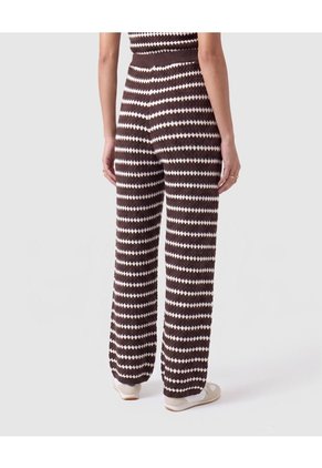 Pantalón De Punto Acanalado Recto Para Mujer  Para Mujer Café Patprimo