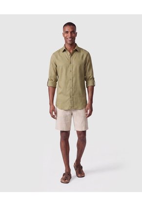 Camisa Manga Larga Unicolor Para Hombre  Para Hombre Verde Patprimo