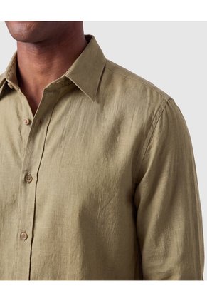 Camisa Manga Larga Unicolor Para Hombre  Para Hombre Verde Patprimo